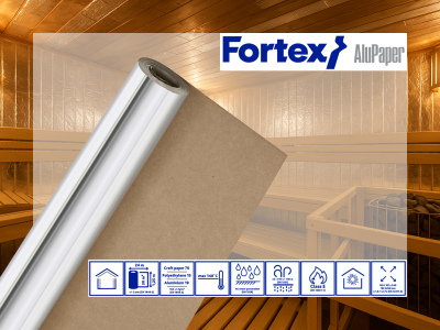 Пароизоляционная теплоотражающая бумага Fortex AluPaper — надежная защита для саун и бань