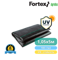 Агротекстиль Fortex AgroTex, чорний, 1,05 х 5 м, 5,25 м2, 100 г/м2