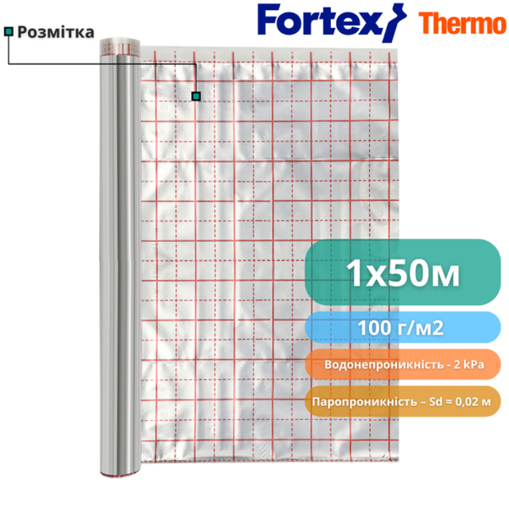 Плівка для теплих підлог Fortex Thermo, 1 х 50м, 50 м2 - (зображення4)
