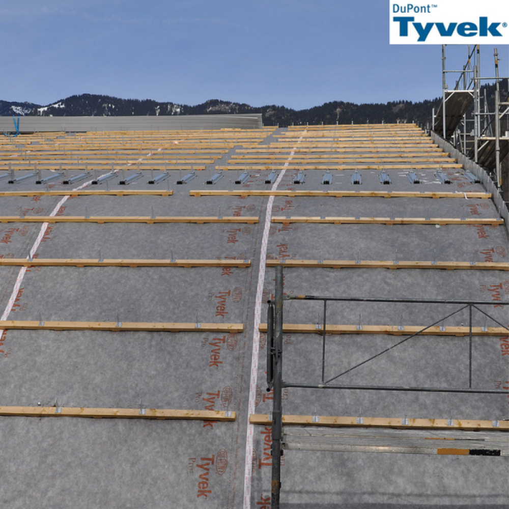 Супердифузійна мембрана TYVEK PRO + Tape з клейкою стрічкою, 1,5 x 50 м, 75 м2, 124 г/м2 - (зображення6)