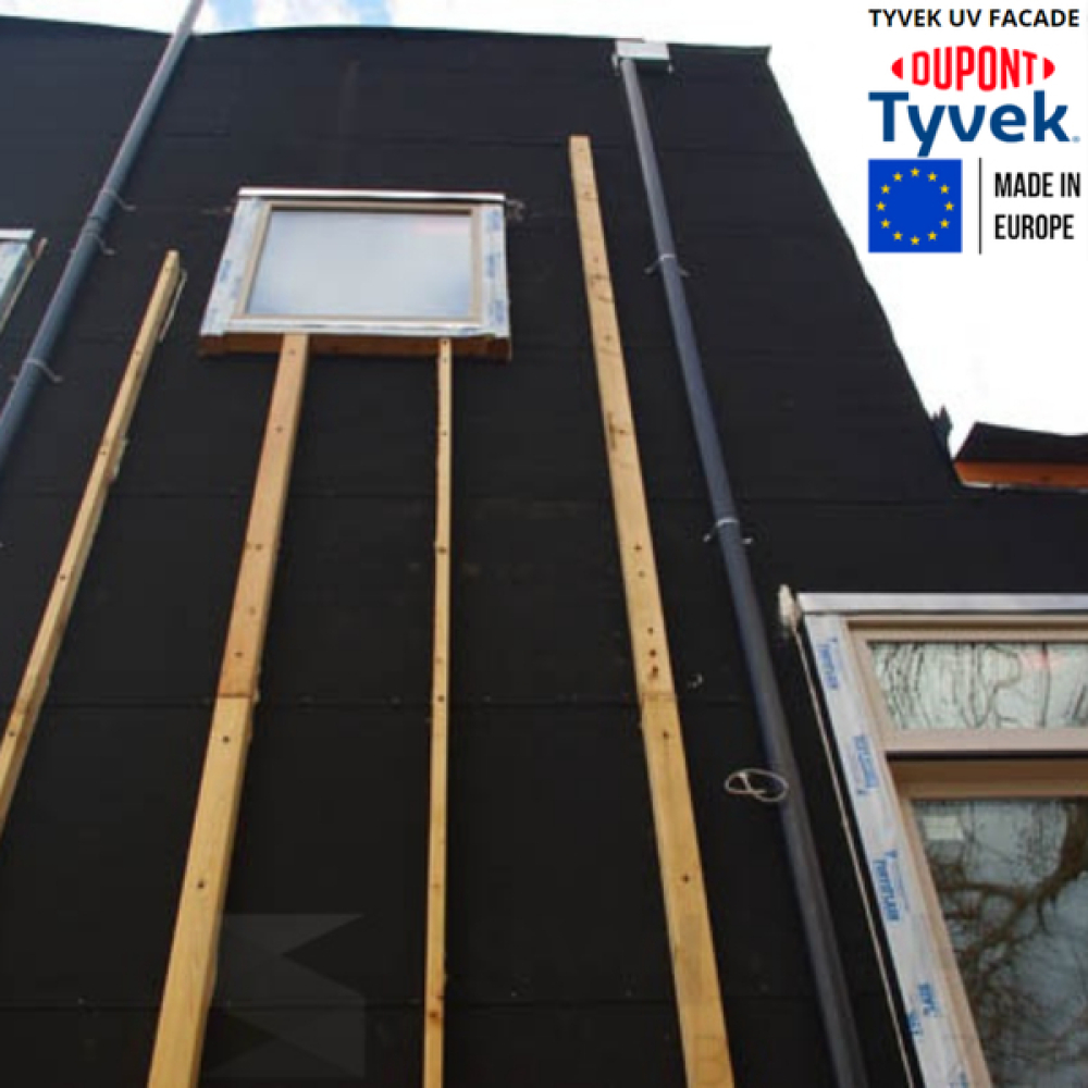 Вітроізоляційна мембрана Tyvek UV Facade 1,5 x 50 м, 75 м2, 195 г/м2 - (зображення9)