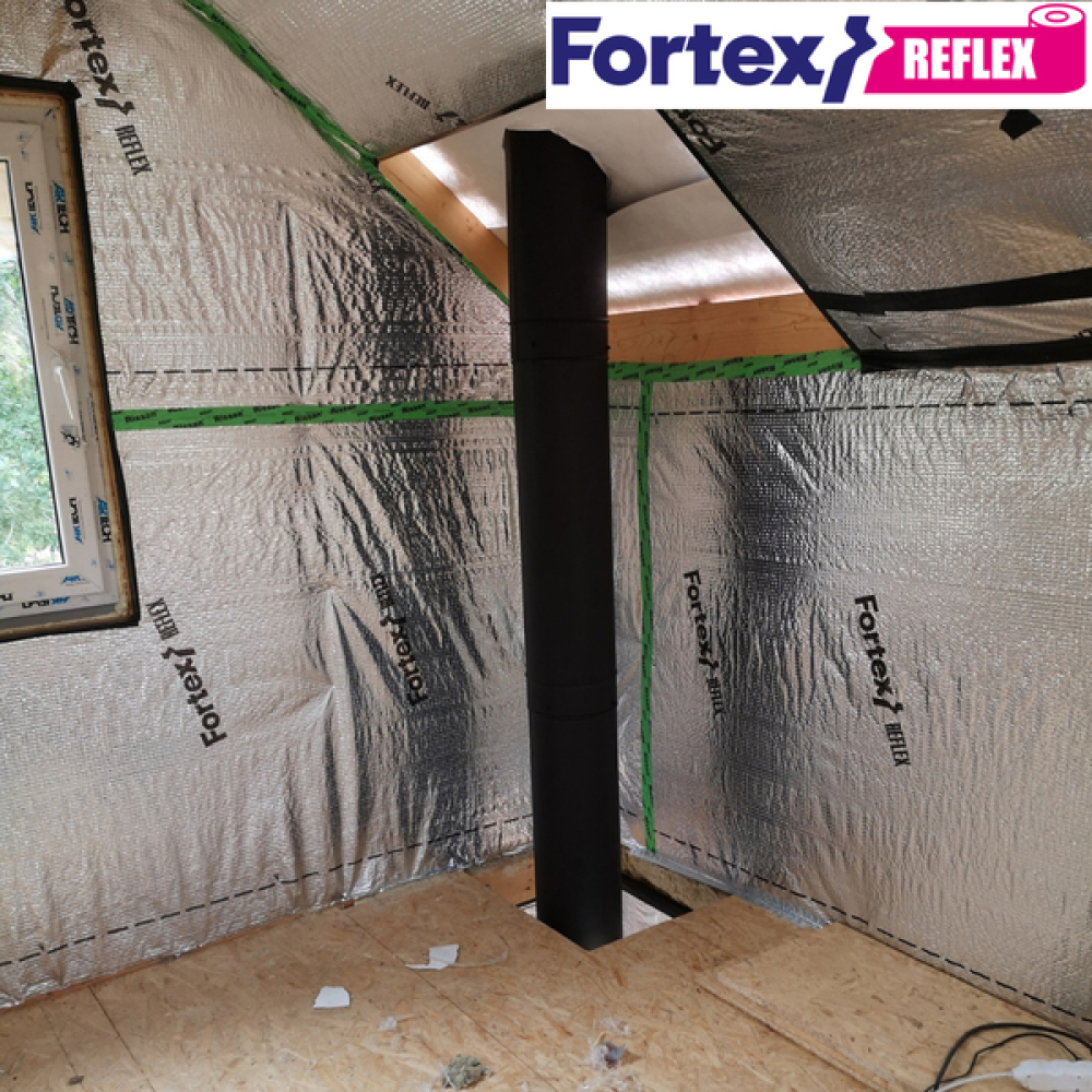 Пароізоляційна армована плівка Fortex Reflex 1,5 м x 50 м, 75 м2, 90 г/м2 - (зображення12)