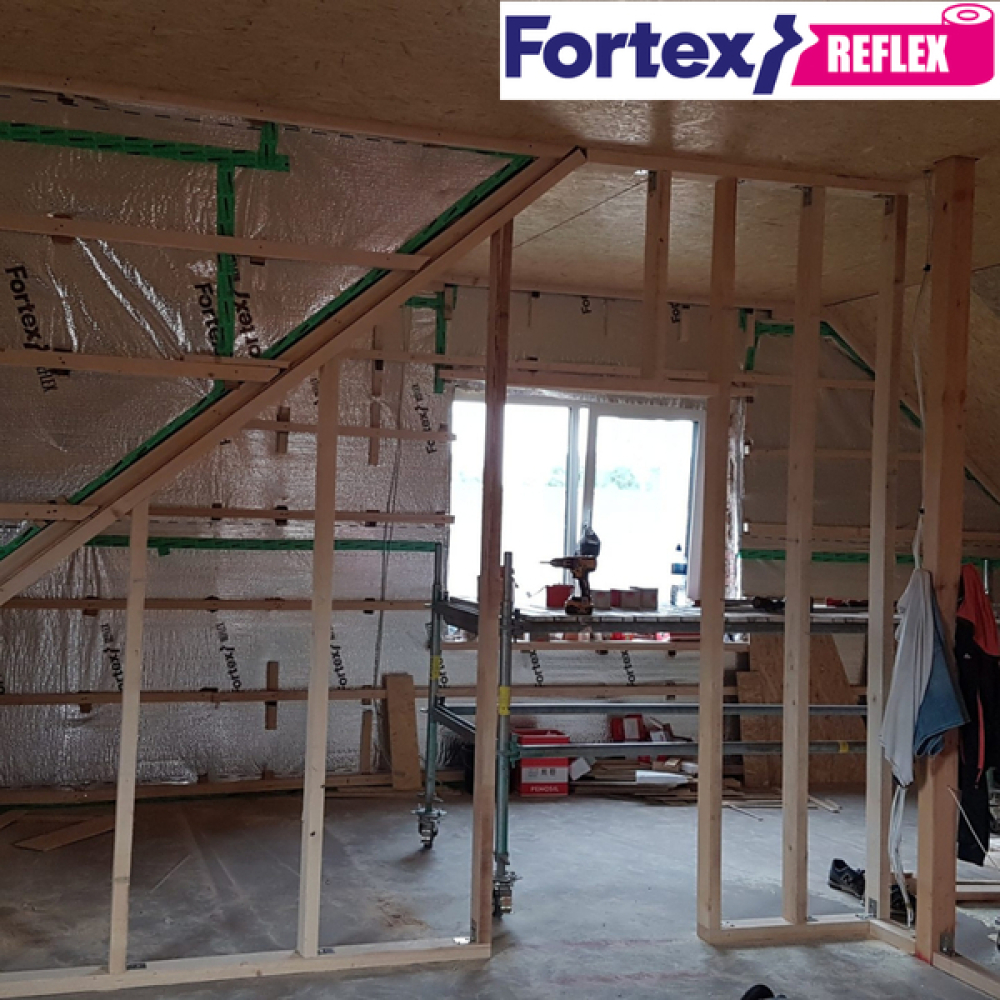 Пароізоляційна армована плівка Fortex Reflex 1,5 м x 50 м, 75 м2, 90 г/м2 - (зображення15)