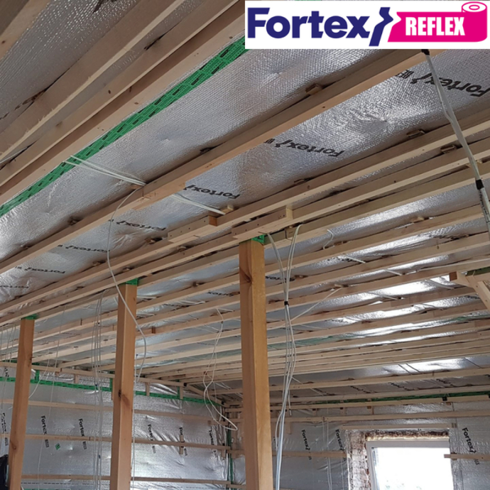 Пароізоляційна армована плівка Fortex Reflex 1,5 м x 50 м, 75 м2, 90 г/м2 - (зображення16)