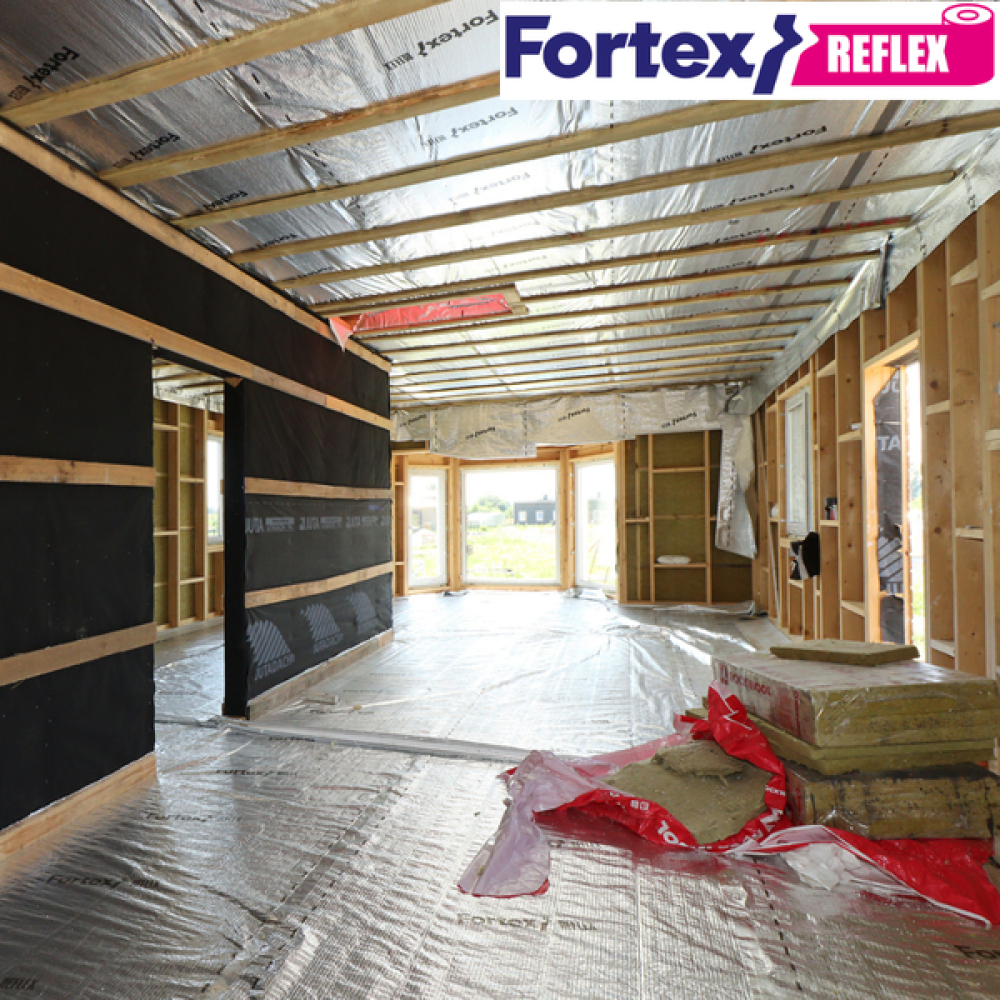 Пароізоляційна армована плівка Fortex Reflex 1,5 м x 50 м, 75 м2, 90 г/м2 - (зображення9)