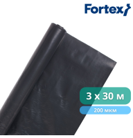 Плівка поліетиленова Fortex 3 х 30 м, 90 м2, 200 мкм, чорна