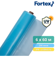Плівка поліетиленова Fortex 6 х 60 м, 360 м2, 200 мкм, УФ-стабілізована, синя